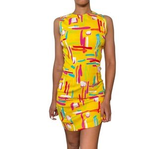 Vintage 90s multicolor print dress (S)
